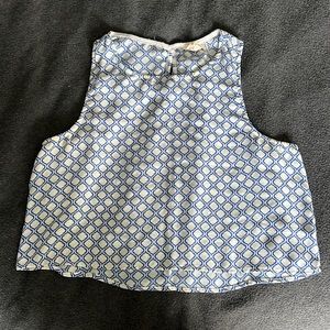 Blue patterned crop top
